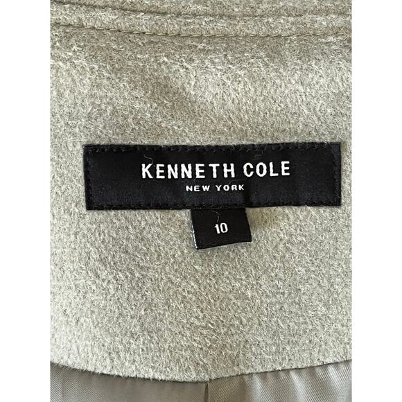 NWT Kenneth Cole Wool Blend Fencer Collar Trench Coat Sage Green Coat Sz 10 $248 - Picture 6 of 16